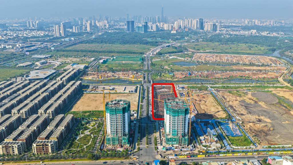 Tiến độ dự án khu cao tầng Lumière Midtown, tháng 1/2026 hiện nay đang thi công phần ngầm.